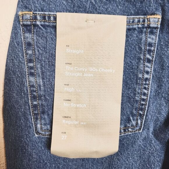 Everlane The Curvy 90's Cheeky Straight Jean Northridge Blue Size 27 - Picture 7 of 9